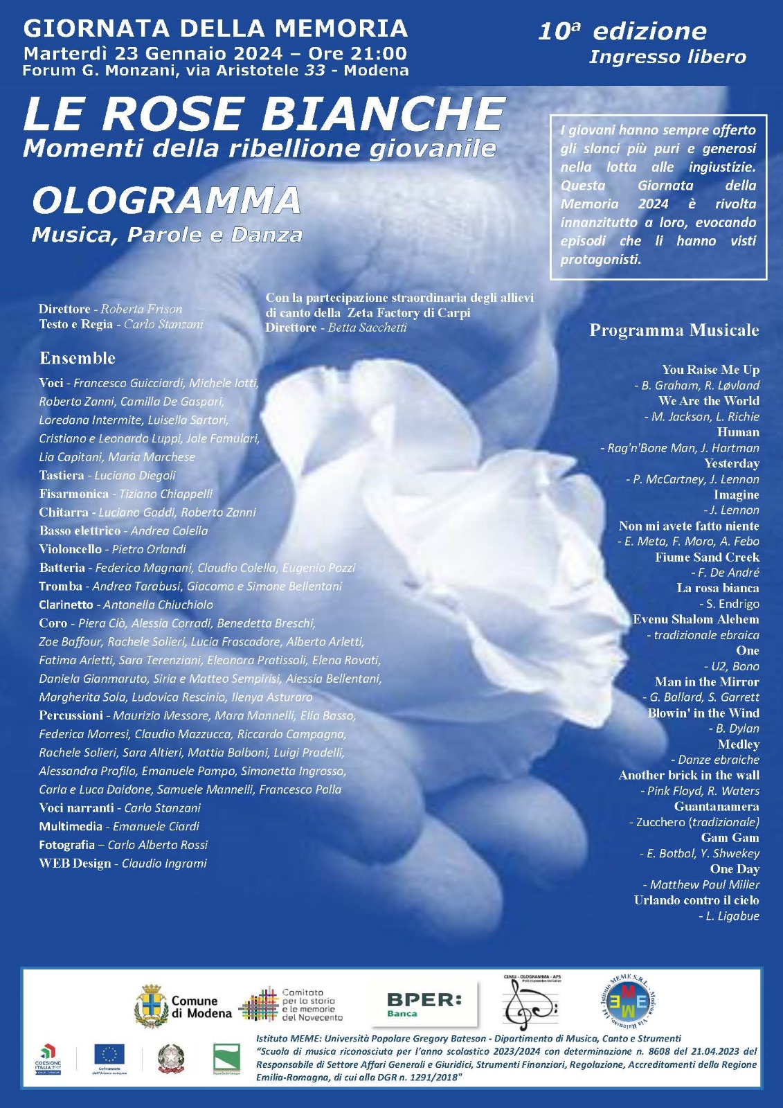 OLOGRAMMA – Le rose bianche – Modena