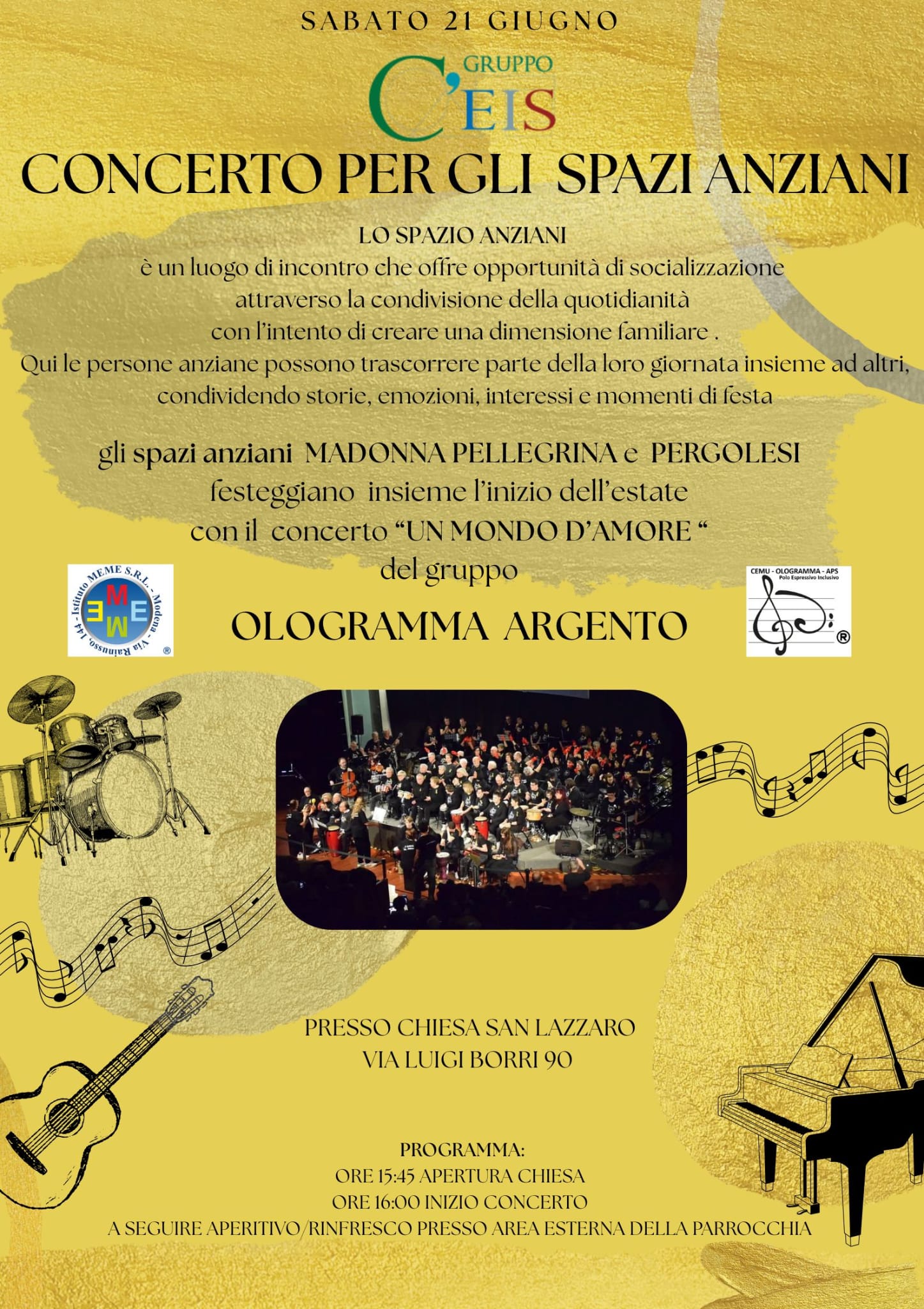 OLOGRAMMA ARGENTO – Concerto per gli spazi anziani – Modena