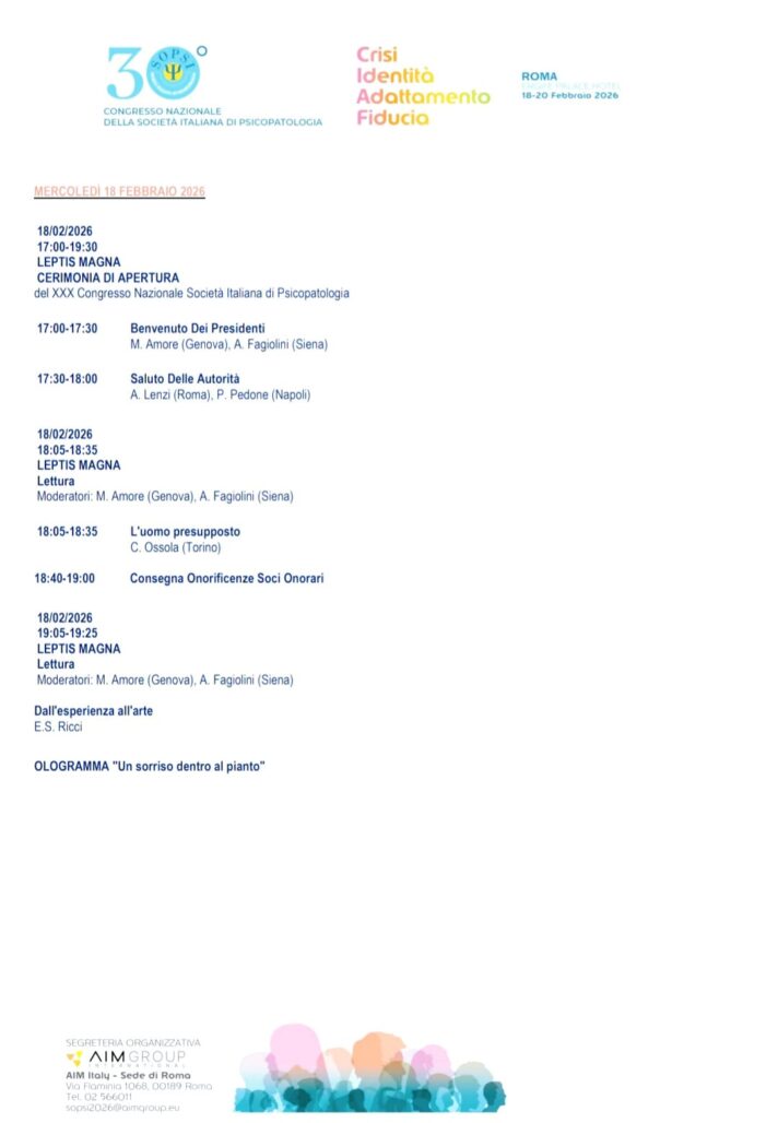 OLOGRAMMA – “UN SORRISO DENTRO AL PIANTO” – ROMA