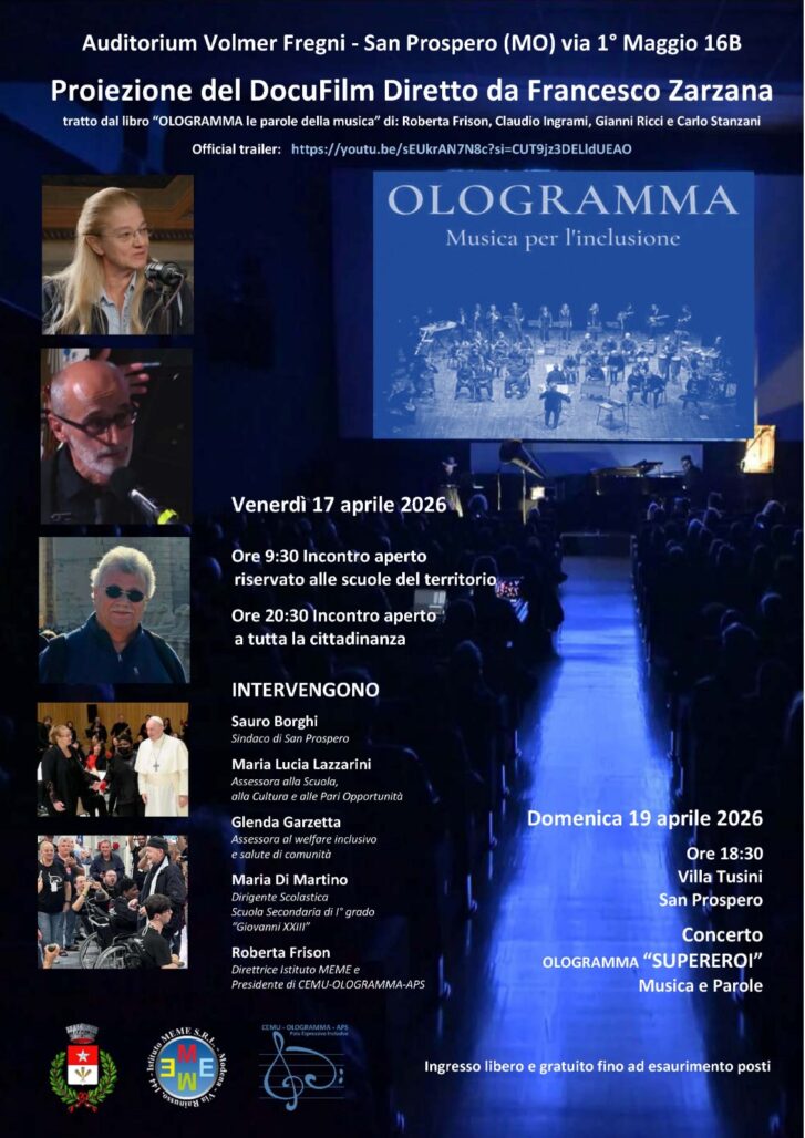 OLOGRAMMA – DOCUFILM E CONCERTO “SUPEREROI” – SAN PROSPERO