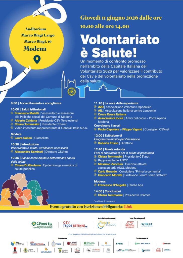 OLOGRAMMA – VOLONTARIATO È SALUTE! – MODENA